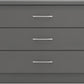 Nevada 3 Drawer Chest - 3D Effect Grey