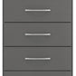 Nevada 5 Drawer Narrow Chest - 3D Effect Grey