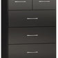 Nevada 3+2 Drawer Chest - Black Gloss
