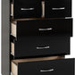 Nevada 3+2 Drawer Chest - Black Gloss