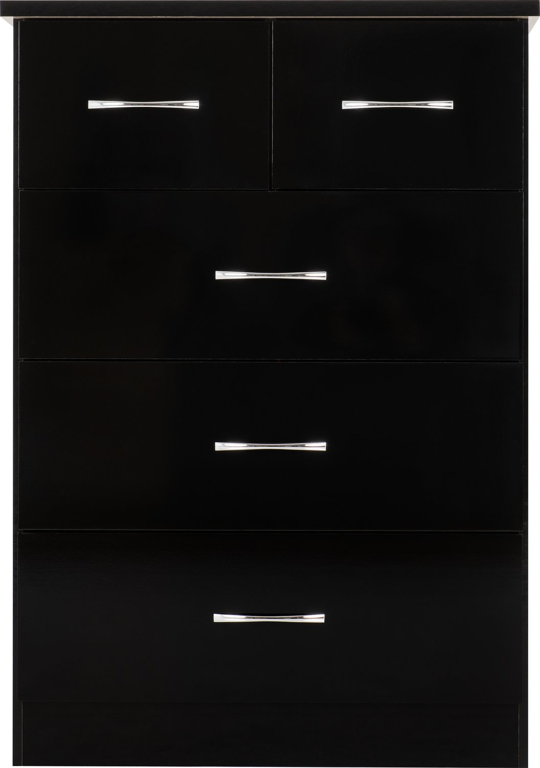 Nevada 3+2 Drawer Chest - Black Gloss