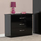 Nevada 3 Drawer Chest - Black Gloss
