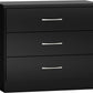 Nevada 3 Drawer Chest - Black Gloss