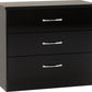 Nevada 3 Drawer Chest - Black Gloss