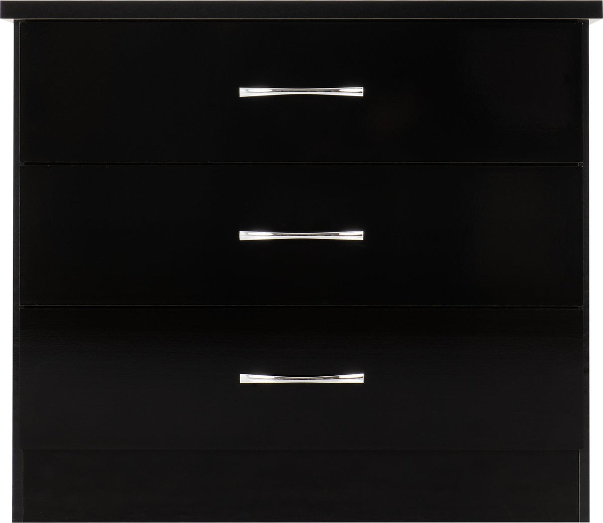 Nevada 3 Drawer Chest - Black Gloss
