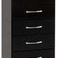 Nevada 5 Drawer Narrow Chest - Black Gloss