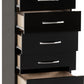 Nevada 5 Drawer Narrow Chest - Black Gloss
