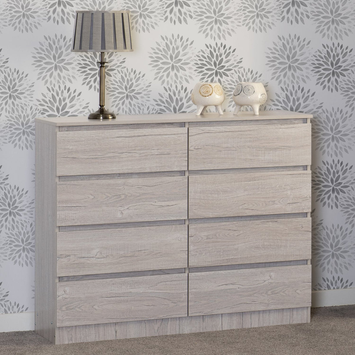 Malvern 8 Drawer Chest - Urban Snow