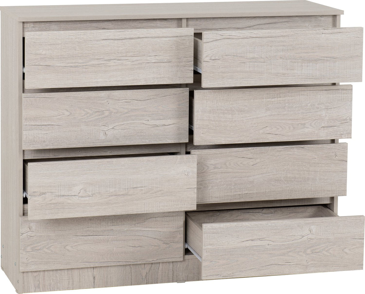 Malvern 8 Drawer Chest - Urban Snow