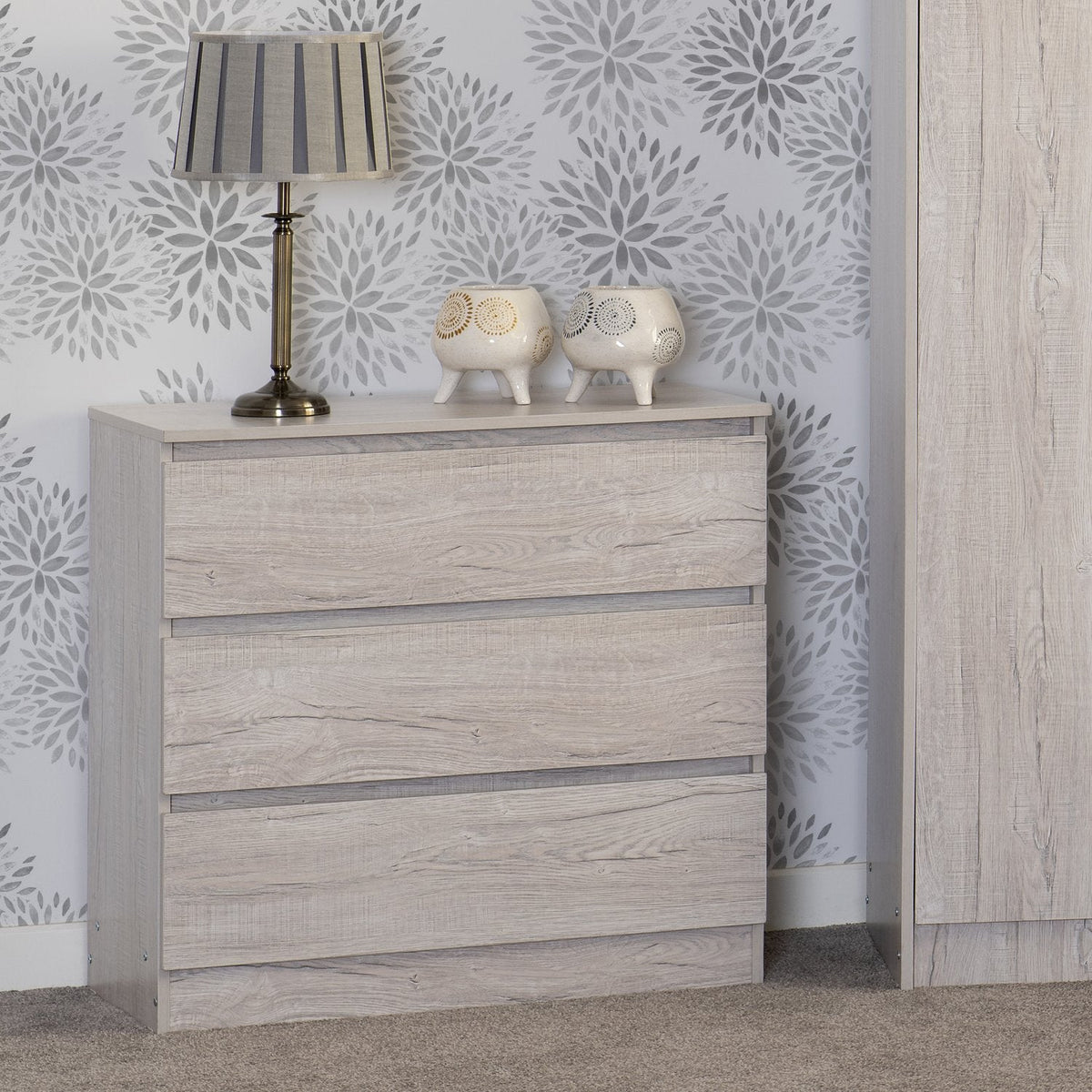 Malvern 3 Drawer Chest - Urban Snow