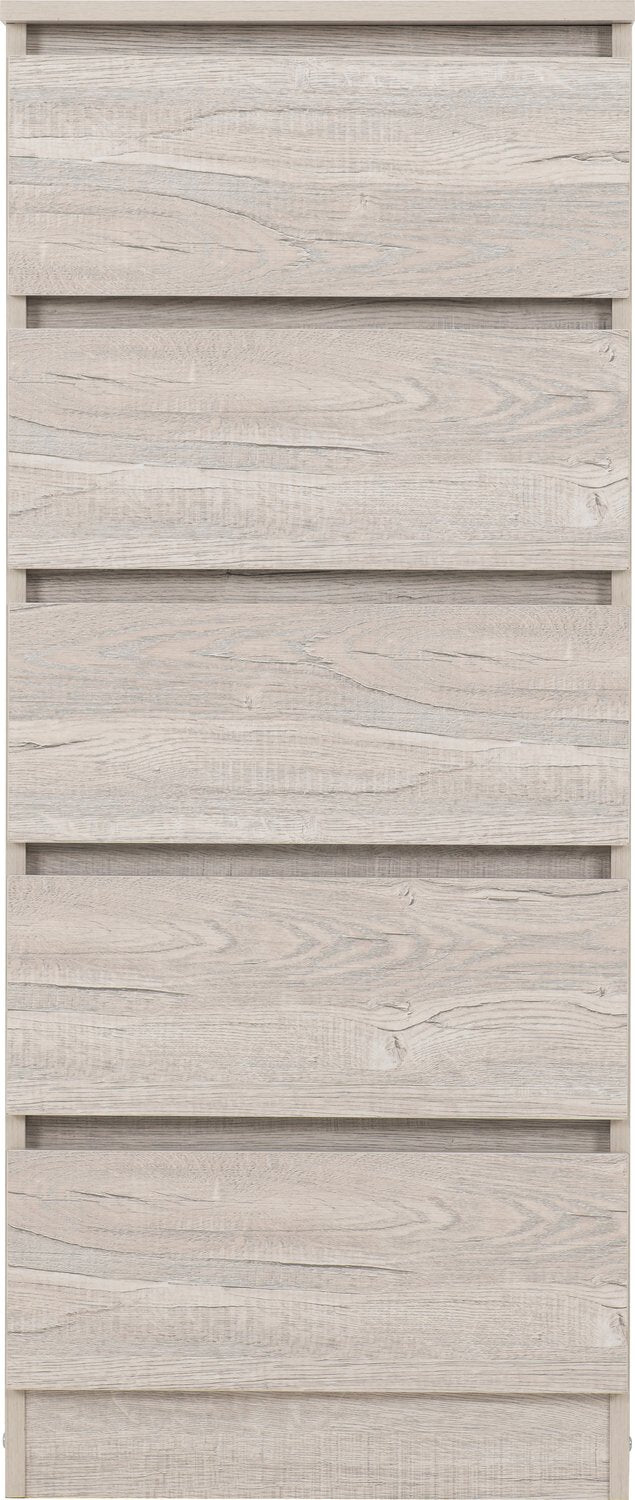 Malvern 5 Drawer Narrow Chest - Urban Snow