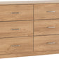 Dakota 6 Drawer Chest - Oak Effect