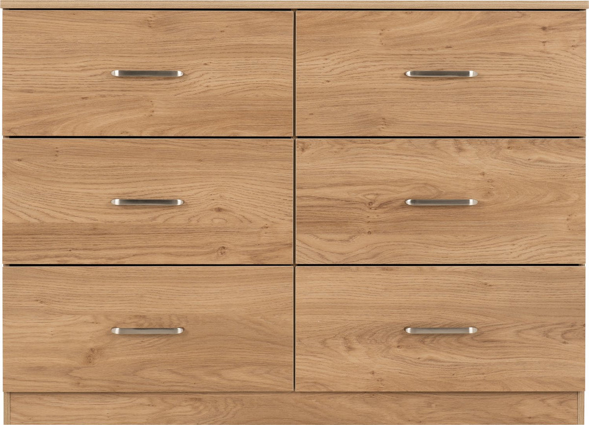 Dakota 6 Drawer Chest - Oak Effect