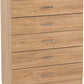 Dakota 5 Drawer Chest - Oak Effect
