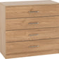Dakota 4 Drawer Chest - Oak Effect