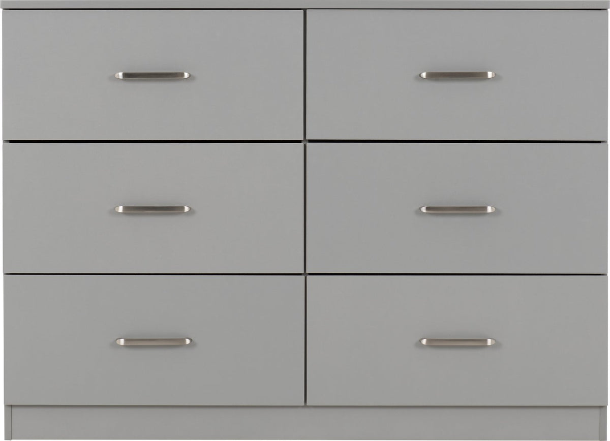 Dakota 6 Drawer Chest - Light Grey