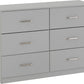 Dakota 6 Drawer Chest - Light Grey