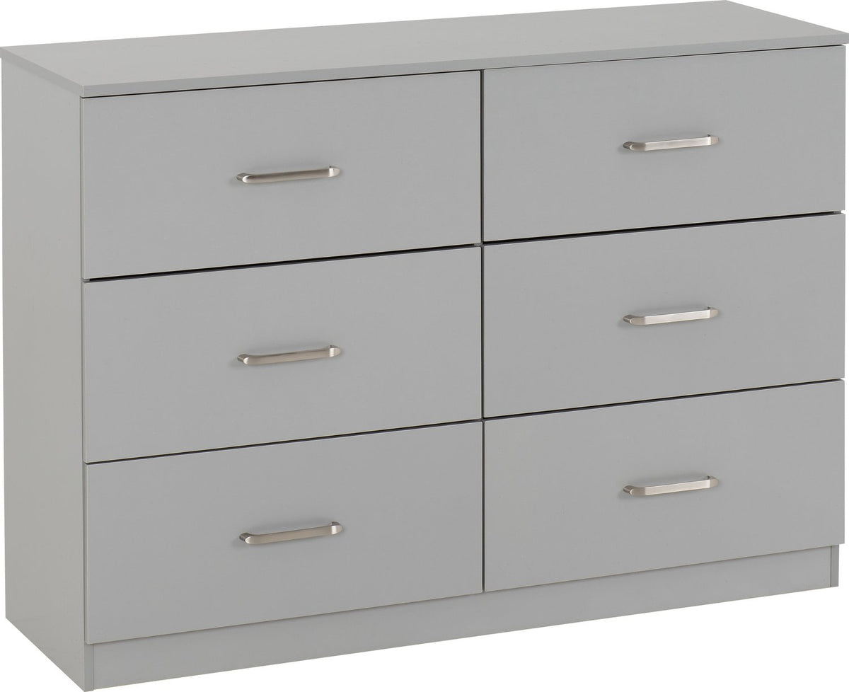 Dakota 6 Drawer Chest - Light Grey