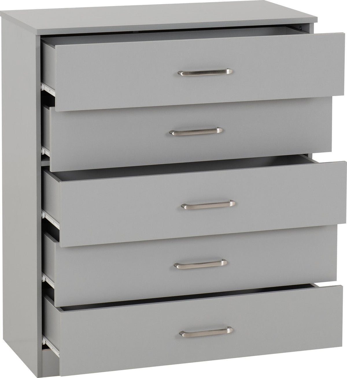 Dakota 5 Drawer Chest - Light Grey