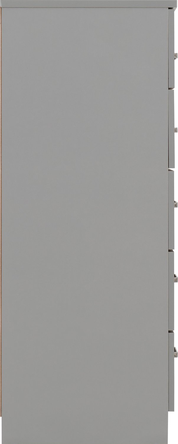 Dakota 5 Drawer Chest - Light Grey