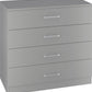 Dakota 4 Drawer Chest - Light Grey