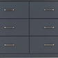 Dakota 6 Drawer Chest - Dark Grey