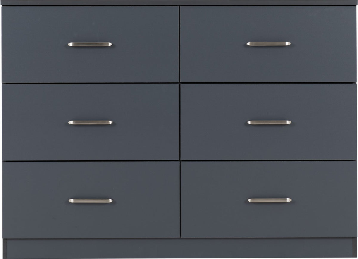 Dakota 6 Drawer Chest - Dark Grey