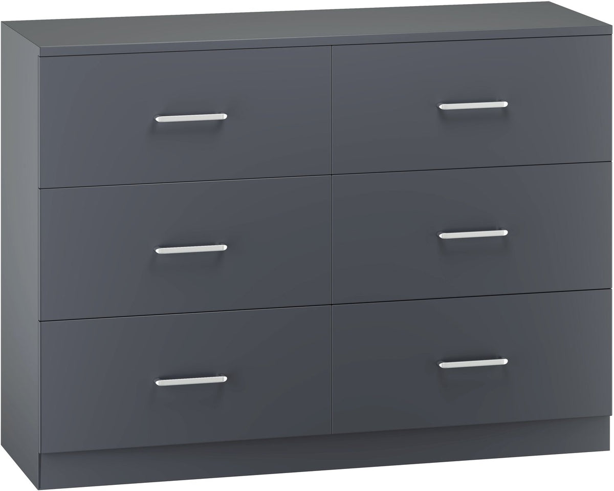 Dakota 6 Drawer Chest - Dark Grey