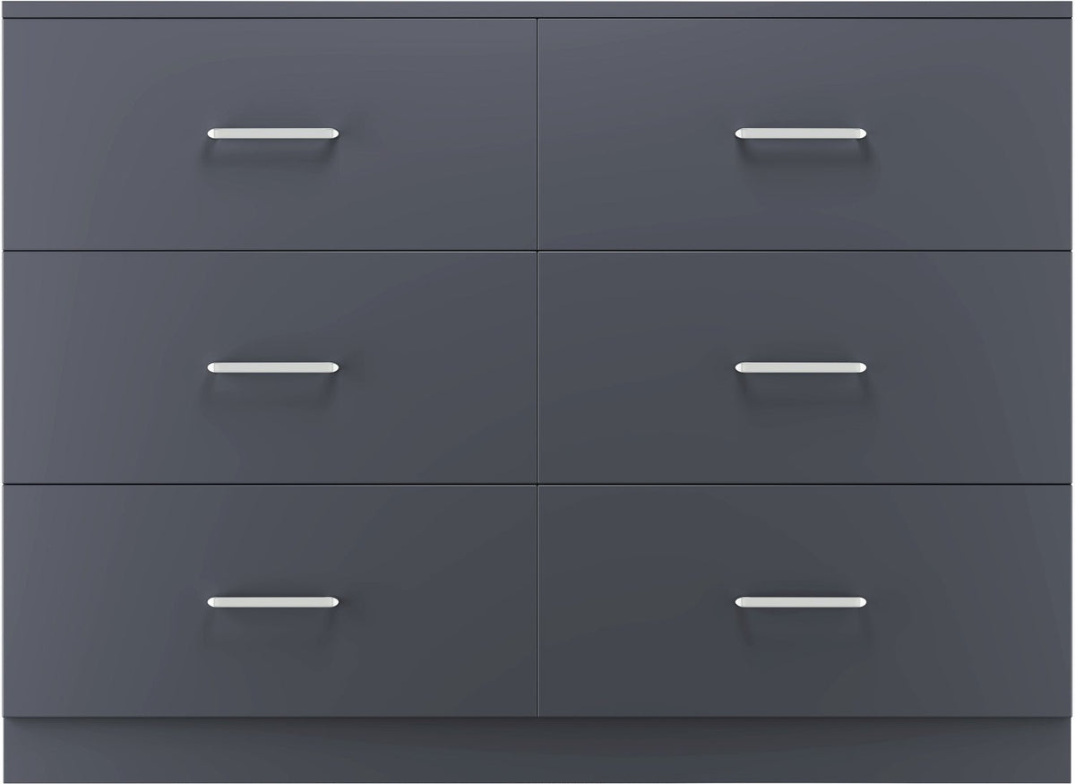 Dakota 6 Drawer Chest - Dark Grey