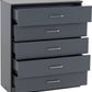 Dakota 5 Drawer Chest - Dark Grey