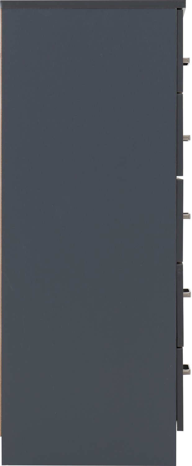 Dakota 5 Drawer Chest - Dark Grey