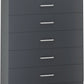 Dakota 5 Drawer Chest - Dark Grey