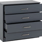 Dakota 4 Drawer Chest - Dark Grey