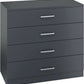 Dakota 4 Drawer Chest - Dark Grey