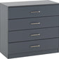 Dakota 4 Drawer Chest - Dark Grey