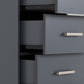 Dakota 5 Drawer Narrow Chest - Dark Grey