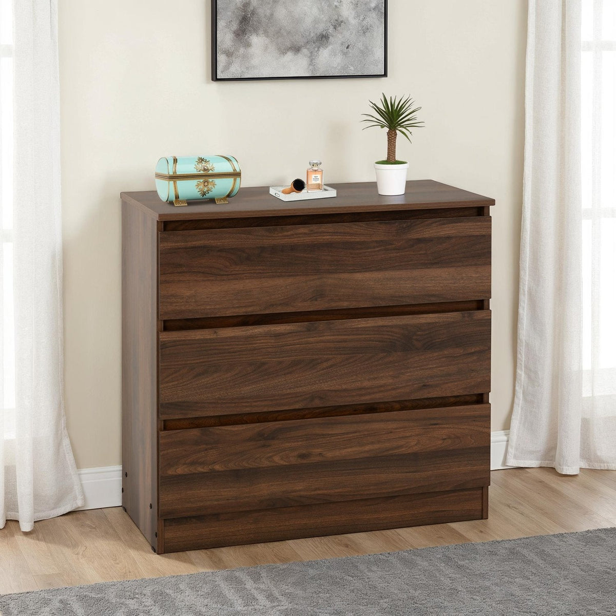 Malvern 3 Drawer Chest (Dunelm Only) - Walnut Effect Veneer