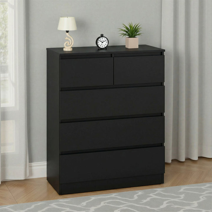 Malvern 3+2 Drawer Chest - Black