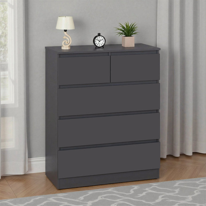 Malvern 3+2 Drawer Chest - Grey