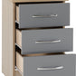Nevada 3 Drawer Bedside - Grey Gloss/Light Oak Effect Veneer