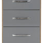Nevada 3 Drawer Bedside - Grey Gloss/Light Oak Effect Veneer