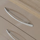 Nevada 3 Drawer Bedside - Oyster Gloss/Light Oak Effect Veneer