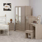 Nevada 3 Drawer Bedside - Oyster Gloss/Light Oak Effect Veneer
