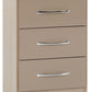 Nevada 3 Drawer Bedside - Oyster Gloss/Light Oak Effect Veneer