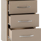 Nevada 3 Drawer Bedside - Oyster Gloss/Light Oak Effect Veneer
