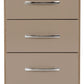 Nevada 3 Drawer Bedside - Oyster Gloss/Light Oak Effect Veneer