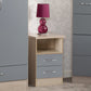 Nevada 2 Drawer Bedside - Grey Gloss/Light Oak Effect Veneer