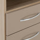 Nevada 2 Drawer Bedside - Oyster Gloss/Light Oak Effect Veneer