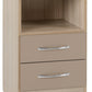 Nevada 2 Drawer Bedside - Oyster Gloss/Light Oak Effect Veneer