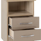 Nevada 2 Drawer Bedside - Oyster Gloss/Light Oak Effect Veneer